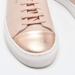 Pre Owned Axel Arigato Pink Leather Clean Low Top Sneakers Size 38