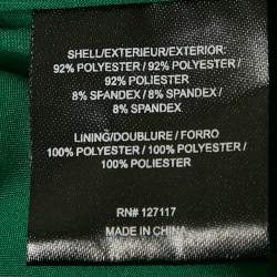 Pre Owned Badgley Mischka Green Neoprene Ruffled Midi Dress S