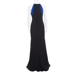 Pre Owned Badgley Mischka Collection Colorblock Sleeveless Evening Gown S