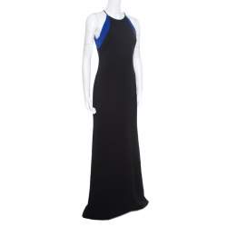 Pre Owned Badgley Mischka Collection Colorblock Sleeveless Evening Gown S