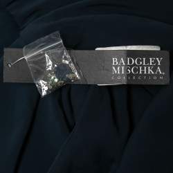 Badgley Mischka Navy Blue Crepe Embellished Gown XL