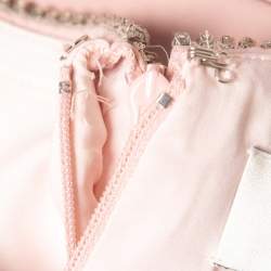Badgley Mischka Couture Pink Crepe Embellished Gown M