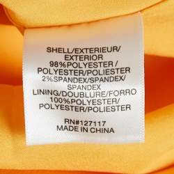 Badgley Mischka Yellow Crepe Puff Sleeve Marigold Gown M