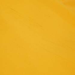 Badgley Mischka Yellow Crepe Puff Sleeve Marigold Gown M