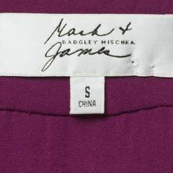 Pre Owned Badgley Mischka Purple Sequin Crepe Sleeveless Mini Dress S