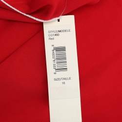 Badgley Mischka Red Stretch Crepe Maxi Dress XL