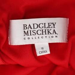 Badgley Mischka Red Stretch Crepe Maxi Dress XL
