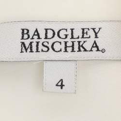 مملوكة مسبقًا Badgley Mischka White Stretch Crepe Belted Dress S