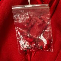 مملوكة مسبقًا Badgley Mischka Couture Red Crepe Off Shoulder Embellished Long Gown L