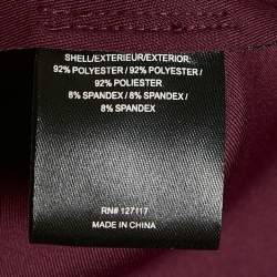 Pre Owned Badgley Mischka Burgundy Neoprene Double Breasted Mini Dress M