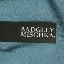 Pre Owned Badgley Mischka Light Blue Crepe Bow Detail Mini Dress S