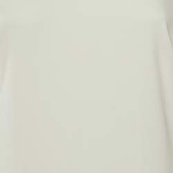 مملوكة مسبقًا Badgley Mischka White Crepe Halter Neck Gown L 