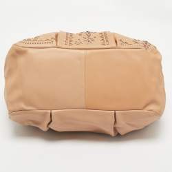Baldinini Beige Laser Cut Leather Tote