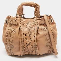 Baldinini Beige Laser Cut Leather Tote