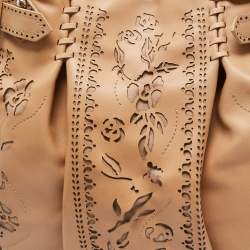 Baldinini Beige Laser Cut Leather Tote