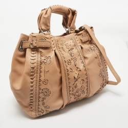 Baldinini Beige Laser Cut Leather Tote