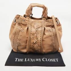 Baldinini Beige Laser Cut Leather Tote