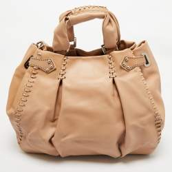 Baldinini Beige Laser Cut Leather Tote