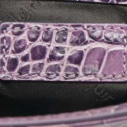 Baldinini Purple/Pink Alligator Top Handle Bag
