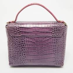 Baldinini Purple/Pink Alligator Top Handle Bag