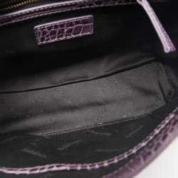 Baldinini Purple/Pink Alligator Top Handle Bag