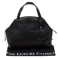 Baldinini Black Leather Satchel