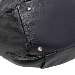 Baldinini Black Leather Top Zip Tote