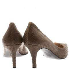 Baldinini Brown Python Embossed Leather Pointed Toe Pumps Size 40