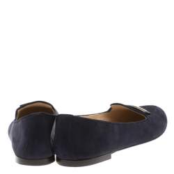 Baldinini Navy Blue Nubuck Smoking Slippers Size 41