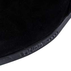 Baldinini Black Suede Wedge Knee Length Boots Size 38.5
