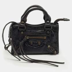 Pre Owned Balenciaga Black Leather Le City Micro Bag Charm