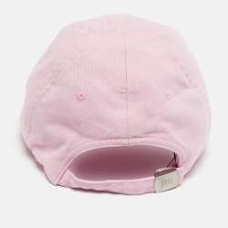 مملوكة مسبقًا Balenciaga Pink Logo Embroidered Cotton Baseball Cap S