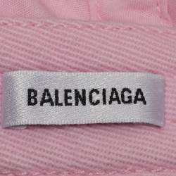 مملوكة مسبقًا Balenciaga Pink Logo Embroidered Cotton Baseball Cap S
