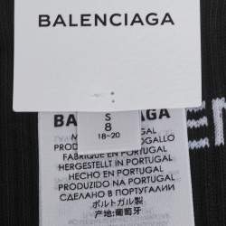 Pre Owned Balenciaga Back Logo Jacquard Cotton Blend Tennis Socks