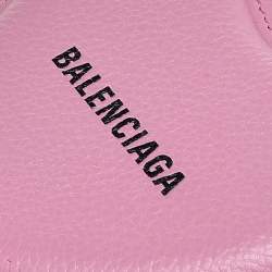 Balenciaga Pink Leather Cash Heart Mirror Case