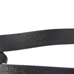 Pre Owned Balenciaga Black Leather Multi Bow Waist Belt 80CM
