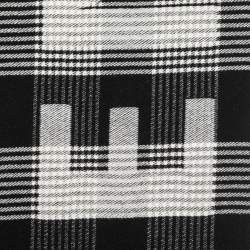 Balenciaga Black and White Wool Checked Intarsia Fringed Scarf