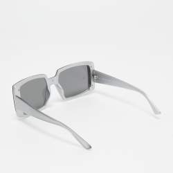 Balenciaga Silver/Black Tinted BB0081S Squared Sunglasses