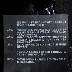 Pre Owned بنطلون بالنسياغا بكسرات الخصر عالية وتفاصيل قلاب أسود مقاس وسط