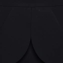 Pre Owned بنطلون بالنسياغا بكسرات الخصر عالية وتفاصيل قلاب أسود مقاس وسط