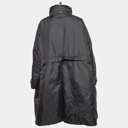 Pre Owned Balenciaga Black Synthetic Oversized Hooded Parka Jacket S