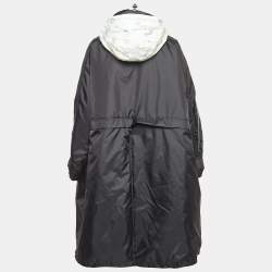 Pre Owned Balenciaga Black Synthetic Oversized Hooded Parka Jacket S