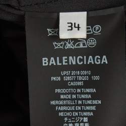 Pre Owned Balenciaga Black Synthetic Oversized Hooded Parka Jacket S