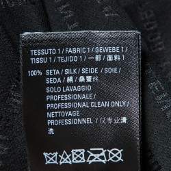 Pre Owned Balenciaga Black Monogram Satin Silk Asymmetric Midi Dress M