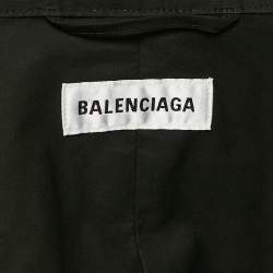 Pre Owned Balenciaga Black Cotton Oversized Zip-Up Jacket S