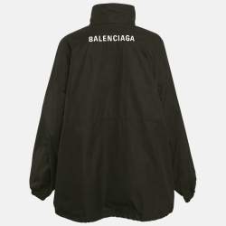 Pre Owned Balenciaga Black Cotton Oversized Zip-Up Jacket S