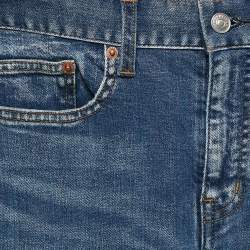 Pre Owned Balenciaga Blue Denim Distressed Hem Archetype Jeans S Waist 24"