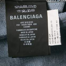 Pre Owned Balenciaga Blue Denim Distressed Hem Archetype Jeans S Waist 24"