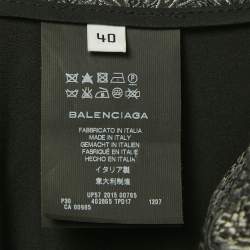 Balenciaga Multicolor Brocade Silk Tapered Leg Cropped Trousers M