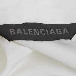 Pre Owned Balenciaga White Cotton Knotted Vareuse Shirt S